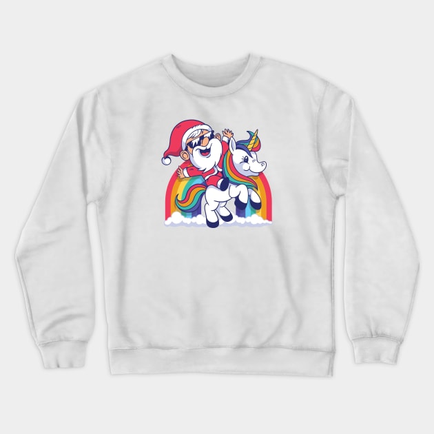 santa-unicorn Crewneck Sweatshirt by arvoren